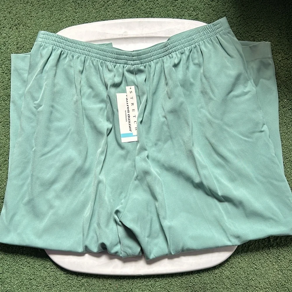 Alfred Dunner Blue and Green Trousers Relaxed Fit - Picture 4 of 6
